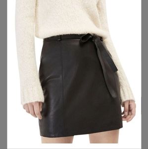 Massimo Dutti Genuine Leather Mini Skirt, size S